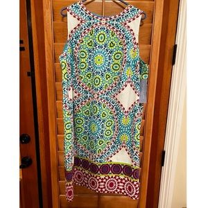 London Times Multicolor Sleeveless Shift Dress 18w NWT